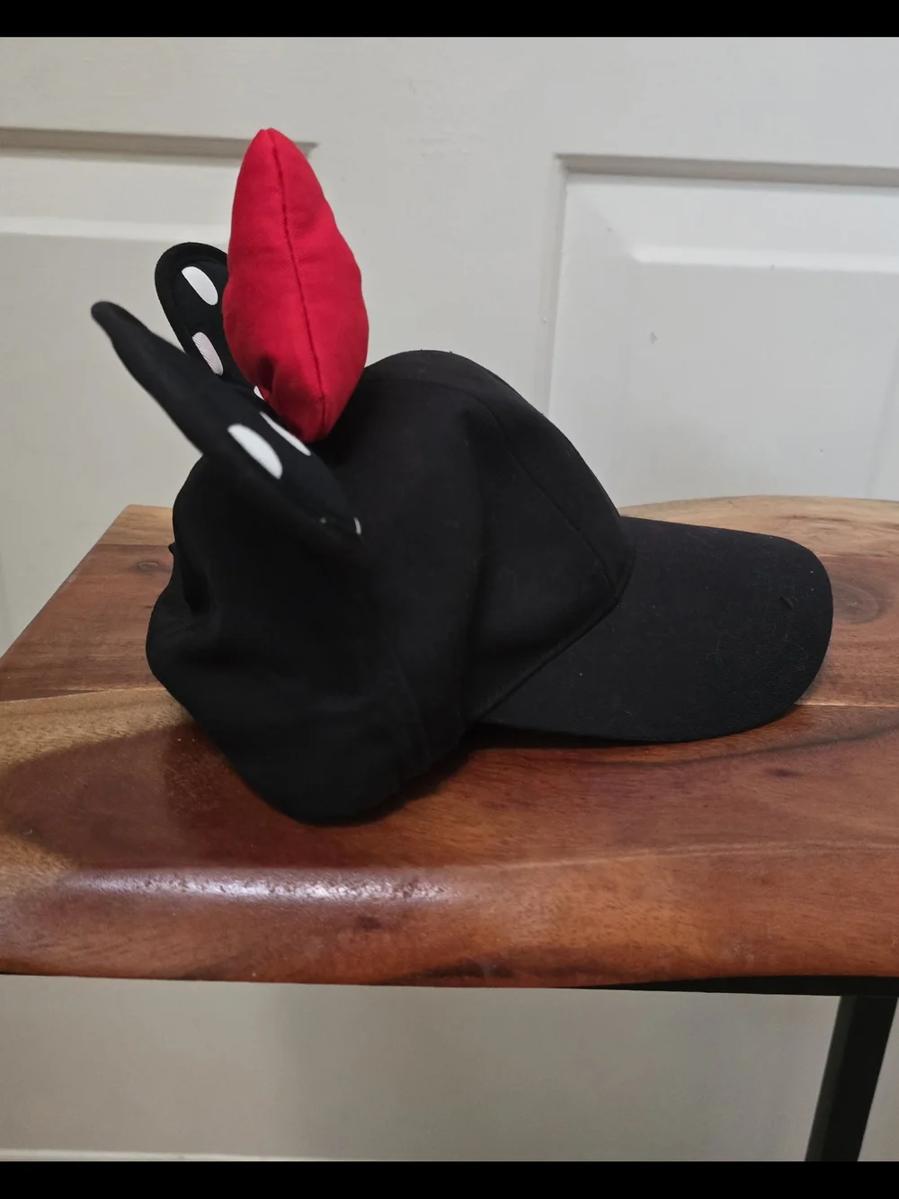 Disney Black Adult Cap with Red Bow and Character Ears
